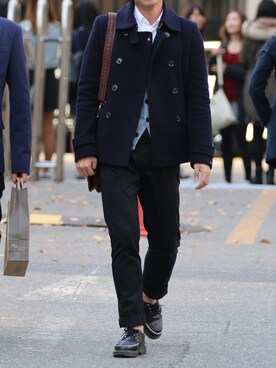 「TOMMY HILFIGER（トミーヒルフィガー）のアイテム（ピーコート）」を使った、보거스さん（メンズ・165cm）の秋コーディネート