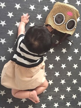 「アイテム（ロンパース、ブラック系）」を使った、kerokero☻ོ さん（レディース・164cm）の夏コーディネート