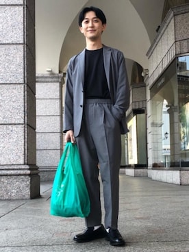 「FRUIT OF THE LOOM（フルーツオブザルーム）のアイテム（バッグ）」を使った、立川　敬祐さん（メンズ・167cm）の春コーディネート