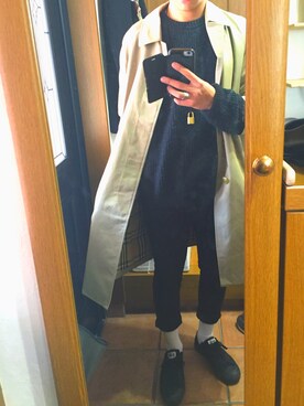 「花見」｜「アイテム（ステンカラーコート）」を使った、takuzo0509さん（メンズ・172cm）の春コーディネート