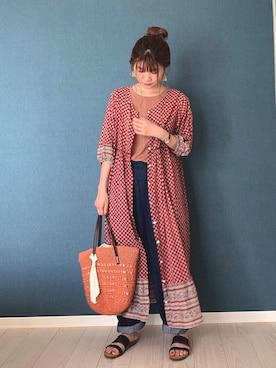 「アイテム（トートバッグ）」を使った、azusakaaiさん（レディース・160cm）の夏コーディネート