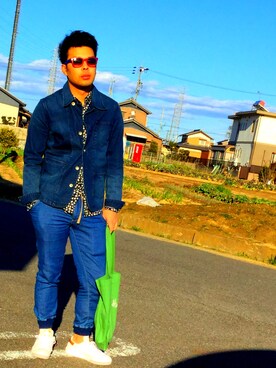 「Safari」｜「アイテム（デニムジャケット）」を使った、Tsukasa☺︎さん（メンズ・172cm）の冬コーディネート