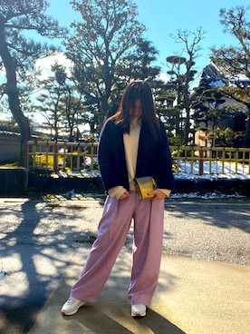 「JOURNAL STANDARD relume（ジャーナルスタンダード　レリューム）のアイテム（ノーカラージャケット）」を使った、はなんさん（レディース・164cm）の冬コーディネート