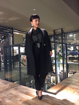「デニムから始まったライフスタイルブランド」｜「アイテム（スラックス）」を使った、Obaaaaatsuさん（レディース・148cm）の冬コーディネート