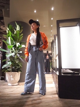 「デニムから始まったライフスタイルブランド」｜「アイテム（帽子）」を使った、Obaaaaatsuさん（レディース・148cm）の冬コーディネート