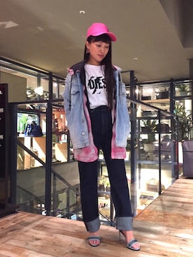 「デニムから始まったライフスタイルブランド」｜「アイテム（ジャケット/アウター）」を使った、Obaaaaatsuさん（レディース・148cm）の春コーディネート