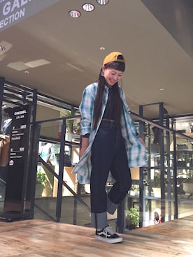 「デニムから始まったライフスタイルブランド」｜「アイテム（帽子）」を使った、Obaaaaatsuさん（レディース・148cm）の春コーディネート