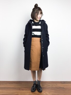 「MK MICHEL KLEIN（エムケーミッシェルクラン）のアイテム（その他アウター）」を使った、まるさん（レディース・161cm）の冬コーディネート