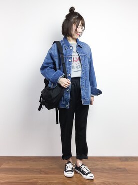 「Another Edition」｜「アイテム（デニムジャケット）」を使った、まるさん（レディース・161cm）の冬コーディネート