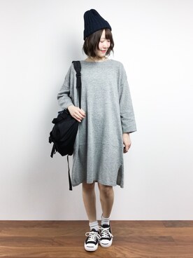 「conges payes ADIEU TRISTESSE（コンジェ ペイエ アデュートリステス）のアイテム（チュニック）」を使った、まるさん（レディース・161cm）の冬コーディネート