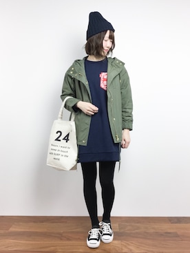 「HusHusH（ハッシュアッシュ）のアイテム（ブルゾン）」を使った、まるさん（レディース・161cm）の冬コーディネート