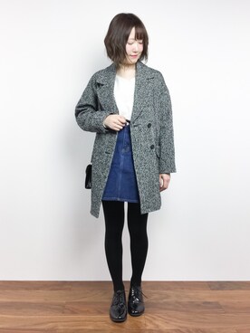 「SLOBE IENA（スローブイエナ）のアイテム（チェスターコート）」を使った、まるさん（レディース・161cm）の冬コーディネート