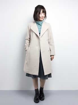 「M.deux（エムドゥ）のアイテム（その他アウター）」を使った、まるさん（レディース・161cm）の冬コーディネート