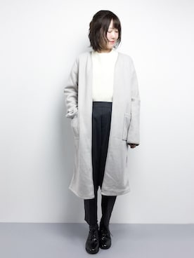 「PICCIN（ピッチン）のアイテム（その他アウター）」を使った、まるさん（レディース・161cm）の冬コーディネート