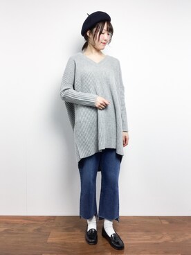 「LUC DNM （ラックデニム）のアイテム」を使った、まるさん（レディース・161cm）の冬コーディネート