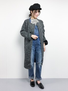 「coca（coca）（コカ）のアイテム（ジャケット/アウター）」を使った、まるさん（レディース・161cm）の冬コーディネート