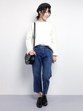 「LUC DNM （ラックデニム）のアイテム」を使った、まるさん（レディース・161cm）の冬コーディネート
