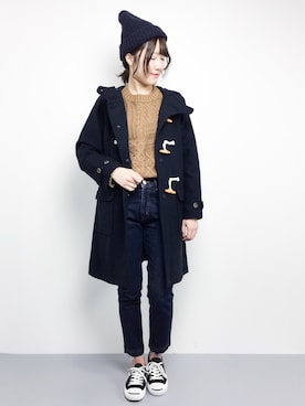 「Samansa Mos2（サマンサ モスモス）のアイテム（ダッフルコート）」を使った、まるさん（レディース・161cm）の冬コーディネート