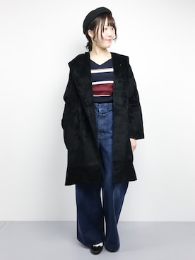 「ANAP（アナップ）のアイテム（その他アウター）」を使った、まるさん（レディース・161cm）の冬コーディネート