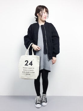 「ANAP（アナップ）のアイテム（ブルゾン）」を使った、まるさん（レディース・161cm）の冬コーディネート