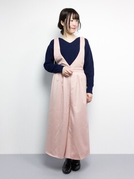「SpRay（スプレイ）のアイテム（オールインワン・サロペット）」を使った、まるさん（レディース・161cm）の冬コーディネート