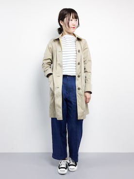 「MACKINTOSH PHILOSOPHY（ﾏｯｷﾝﾄｯｼｭ ﾌｨﾛｿﾌｨｰ）のアイテム（ステンカラーコート）」を使った、まるさん（レディース・161cm）の冬コーディネート