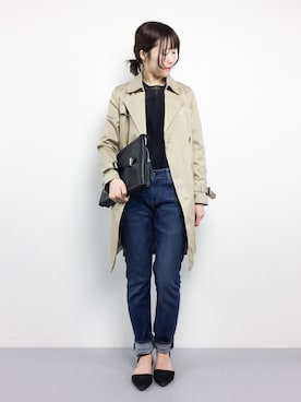 「N.（N. Natural Beauty Basic）（エヌエヌナチュラルビューティーベーシック）のアイテム（トレンチコート）」を使った、まるさん（レディース・161cm）の冬コーディネート