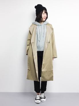 「niko and...（ニコアンド）のアイテム（トレンチコート）」を使った、まるさん（レディース・161cm）の冬コーディネート