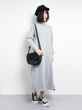 「aimoha（アイモハ）のアイテム（ワンピース/ドレス）」を使った、まるさん（レディース・161cm）の冬コーディネート