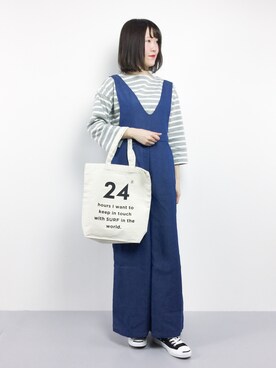「clear（クリア）のアイテム（オールインワン・サロペット）」を使った、まるさん（レディース・161cm）の冬コーディネート