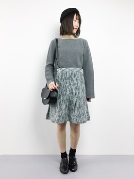 「SISLEY（シスレー）のアイテム（ニット/セーター）」を使った、まるさん（レディース・161cm）の冬コーディネート