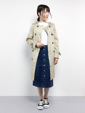 「YECCA VECCA（イェッカヴェッカ）のアイテム（ピーコート）」を使った、まるさん（レディース・161cm）の冬コーディネート