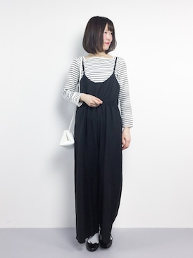 「archives（アルシーヴ）のアイテム（オールインワン・サロペット）」を使った、まるさん（レディース・161cm）の春コーディネート
