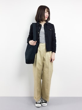 「REAL CUBE（リアルキューブ）のアイテム（その他アウター）」を使った、まるさん（レディース・161cm）の春コーディネート