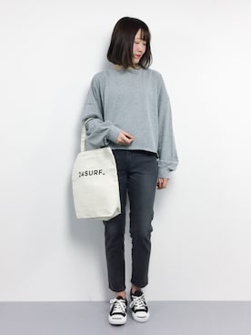 「niko and...（ニコアンド）のメンテンBIGBIG Ｔシャツ【niko and ...】（Tシャツ/カットソー）」を使った、まるさん（レディース・161cm）の春コーディネート