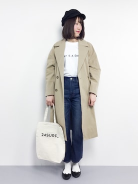 「N.（N. Natural Beauty Basic）（エヌエヌナチュラルビューティーベーシック）のアイテム（トレンチコート）」を使った、まるさん（レディース・161cm）の春コーディネート