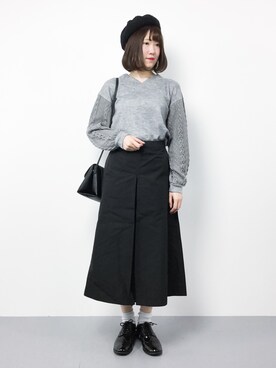 「GIORDANO（ジョルダーノ）のアイテム（ニット/セーター）」を使った、まるさん（レディース・161cm）の春コーディネート
