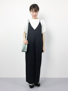 「SENSE OF PLACE by URBAN RESEARCH（センスオブプレイスバイアーバンリサーチ）のアイテム（つなぎ/オールインワン）」を使った、まるさん（レディース・161cm）の夏コーディネート
