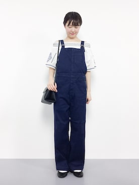 「haco!（ハコ）のアイテム（オールインワン・サロペット）」を使った、まるさん（レディース・161cm）の夏コーディネート
