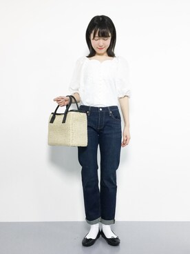 「501(R)T（ゴーマルイチティー）のアイテム」を使った、まるさん（レディース・161cm）の夏コーディネート