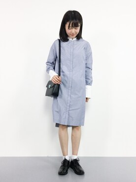 「水色」｜「アイテム（シャツワンピース）」を使った、まるさん（レディース・161cm）の夏コーディネート