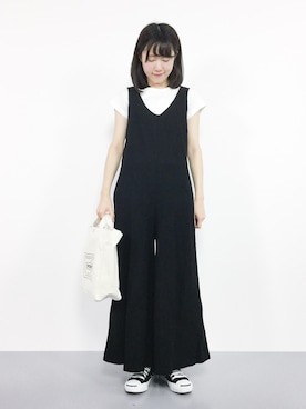 「haco!（ハコ）のアイテム（つなぎ/オールインワン）」を使った、まるさん（レディース・161cm）の夏コーディネート