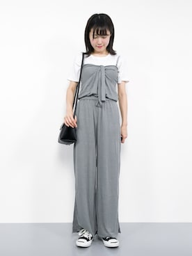 「Chico（チコ）のアイテム（サロペット/オーバーオール）」を使った、まるさん（レディース・161cm）の秋コーディネート