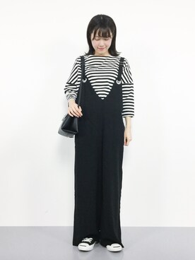 「titivate（ティティベイト）のアイテム（オールインワン・サロペット）」を使った、まるさん（レディース・161cm）の秋コーディネート