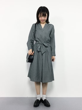 「NATURAL BEAUTY BASIC（ナチュラルビューティーベーシック）のアイテム（シャツワンピース）」を使った、まるさん（レディース・161cm）の秋コーディネート