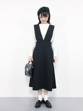 「archives（アルシーヴ）のガラスPUスクエアショルダーバック（ショルダーバッグ）」を使った、まるさん（レディース・161cm）の秋コーディネート