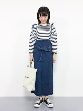 「coca（coca）（コカ）のアイテム（ジャンパースカート）」を使った、まるさん（レディース・161cm）の秋コーディネート
