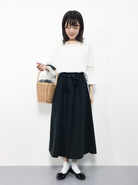 「JEANASIS（ジーナシス）のアイテム（かごバッグ）」を使った、まるさん（レディース・161cm）の秋コーディネート