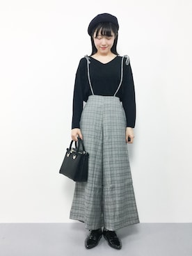 「coca（coca）（コカ）のアイテム（サロペット/オーバーオール）」を使った、まるさん（レディース・161cm）の秋コーディネート