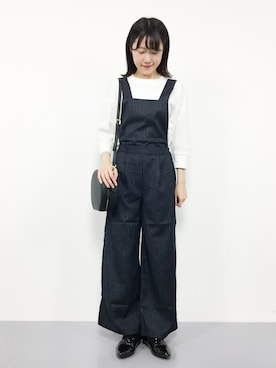 「haco!（ハコ）のアイテム（オールインワン・サロペット）」を使った、まるさん（レディース・161cm）の秋コーディネート